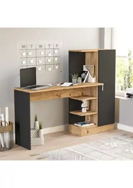 Yurudesign Laura Kitaplıklı Çalışma Masası Modern Tasarım ve Fonksiyonellik Sunar