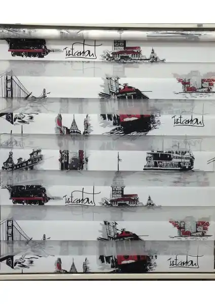 ZebraEvim Siyah-Kırmızı İstanbul Desenli Zebra Perde: Modern ve Dayanıklı Tasarım Özellikleri