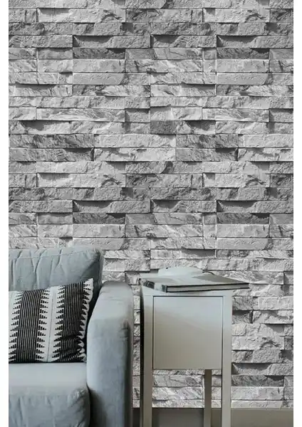 Zümrüt Exclusive 9360 Gri Taş Desen Duvar Kağıdı İle Şık ve Fonksiyonel Mekanlar Yaratın