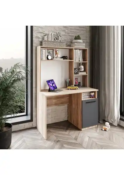 Afilli İzmir Çalışma Masası Flora Antrasit: Modern ve Dayanıklı Tasarım Çözümü