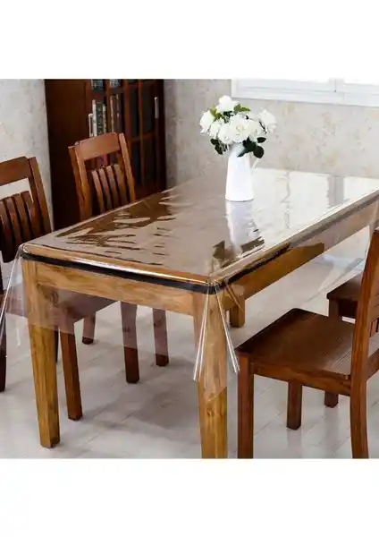 Apakay Şeffaf PVC Muşamba Masa Örtüsü 0,18mm Çeşitli Boyutlarda Dayanıklı ve Estetik Koruma