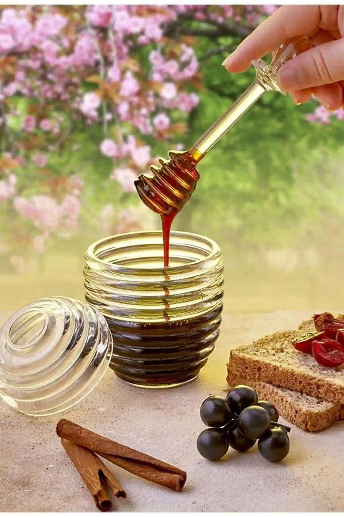 Arispa Kovan Şekilli Kristal Bal Kavanozu Seti Şık ve Kullanışlı Tasarım