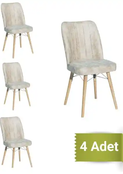 Avenza Living Kare Gold 4'lü Sandalye Modern ve Dayanıklı Tasarım Özellikleri