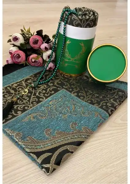 Ayhan Ayhanhome Yeşil Seccade Seti: Lüks ve Zarif Dini Hediyelik Alternatif