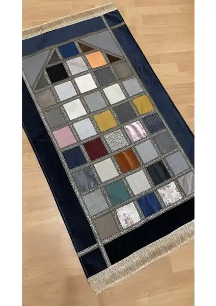 Ayhanhome Kırkyama Patchwork Kadife Astarlı Seccade Geniş ve Şık Tasarım