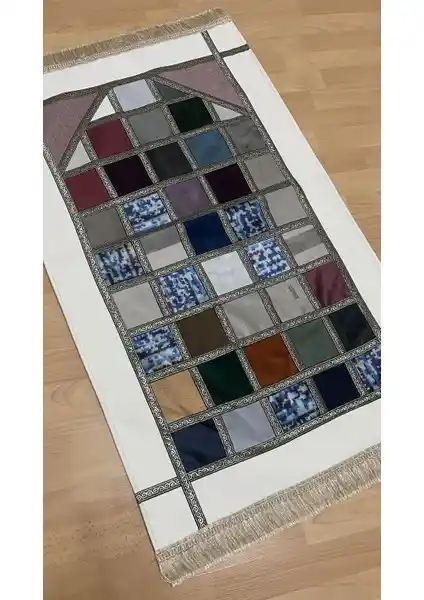 Ayhanhome Kırkyama Patchwork Kadife Astarlı Seccade Şık ve Kullanışlı Tasarım