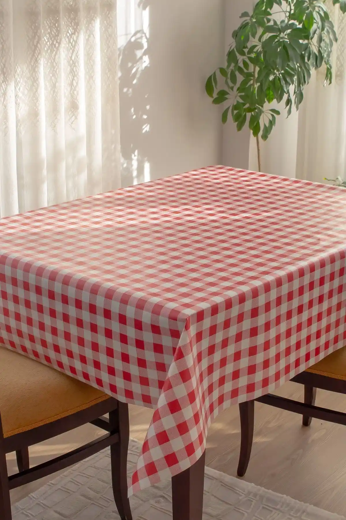 Barış Home Collection Silinebilir Hijyenik Kare Ekose Desen PVC Masa Örtüsü 107-1