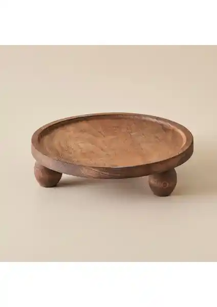 Bella Maison 25 cm Yuvarlak Ahşap Sunum Tepsisi Şık ve Dayanıklı Tasarım Özellikleri