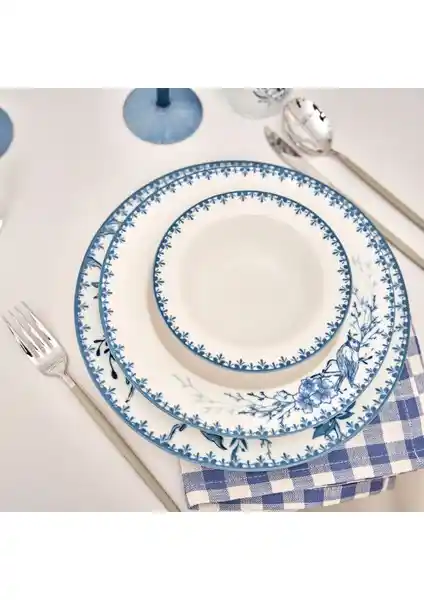 Bella Maison Bleu Blanc Porselen 24 Parça Yemek Takımı Modern ve Şık Tasarımıyla
