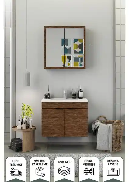 Biani Fix Loft 85 cm Banyo Dolabı Modern Tasarım ve Dayanıklı Malzeme Özellikleriyle