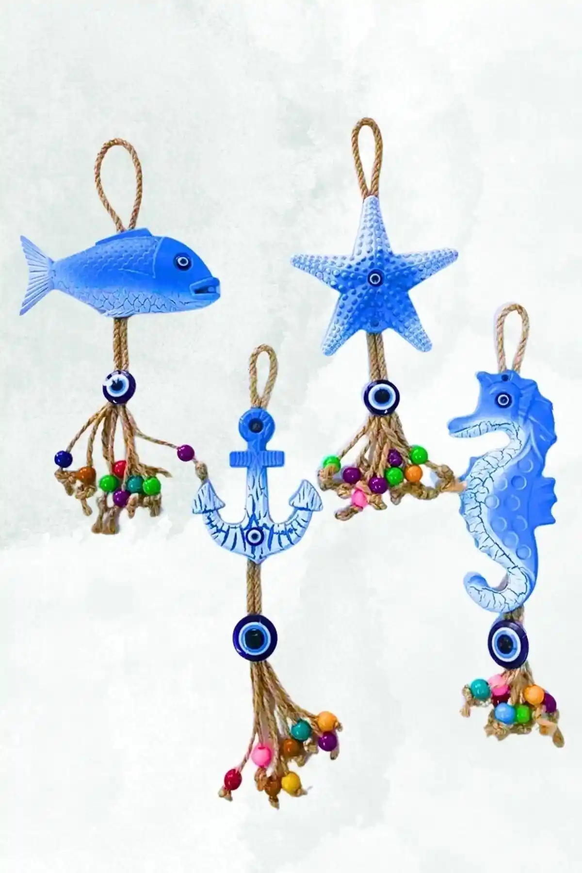 BİOONDE Deniz Temalı Balık Çapa ve Deniz Yıldızı Dekoratif Seti Modern Tasarım