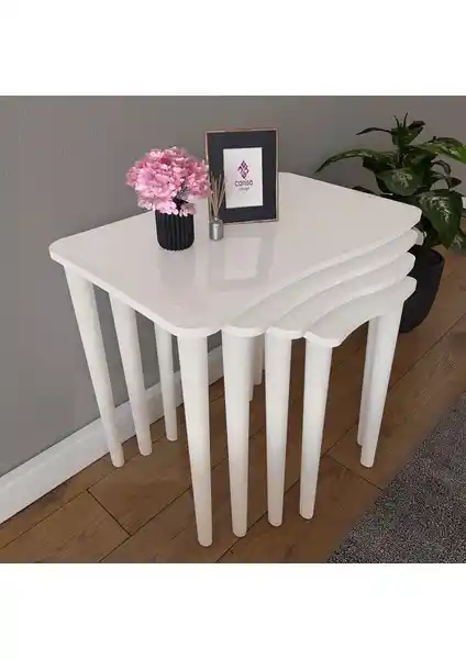 Canisa Concept Kuğu 4'lü Zigon Sehpa Seti Modern Tasarım ve Dayanıklılık Sunar