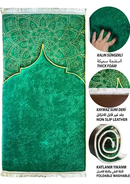 Carpetella 3 cm Kalın Süngerli Ortopedik Seccade Konfor ve Güvenlik Sağlayan Tasarım