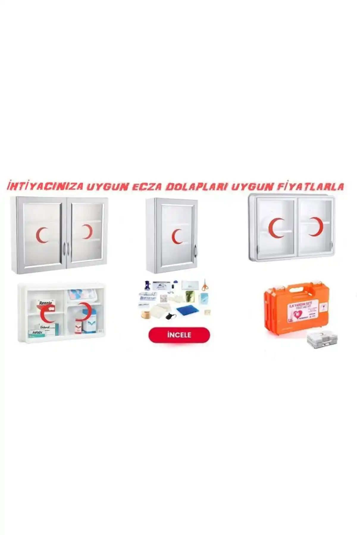 Çelik Ayna Ecza Dolabı Kapaklı PVC İlk Yardım Dolabı Güvenlik ve Pratiklik İçin Uygun