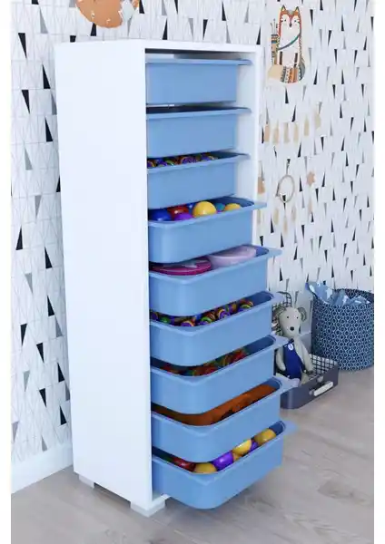 Çok Amaçlı Mavi Oyuncak Dolabı: Dayanıklı ve Estetik Çok Yönlü Depolama Çözümü