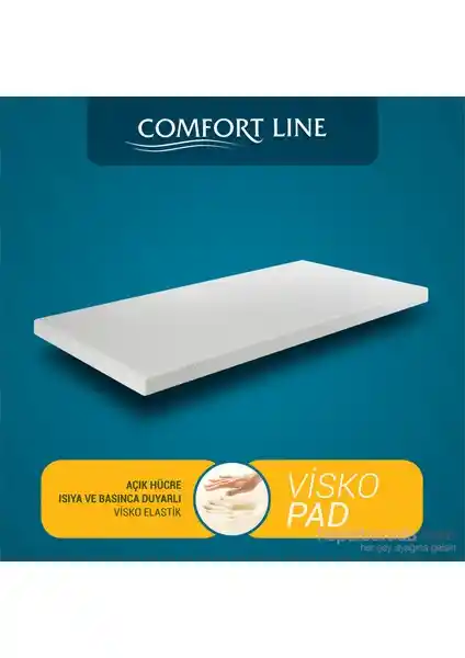 Comfort Line Çift Kişilik Visco Pad ile Yatak Konforunuzu Artırın ve Ergonomik Destek Sağlayın