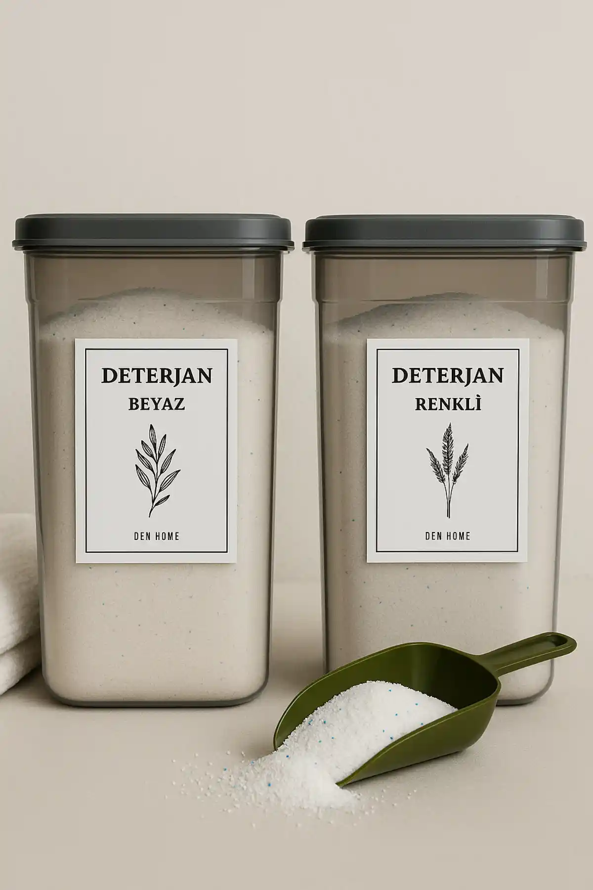 Dem Home 2'li Antrasit Deterjan Saklama Kutusu Seti Modern ve Dayanıklı Tasarım