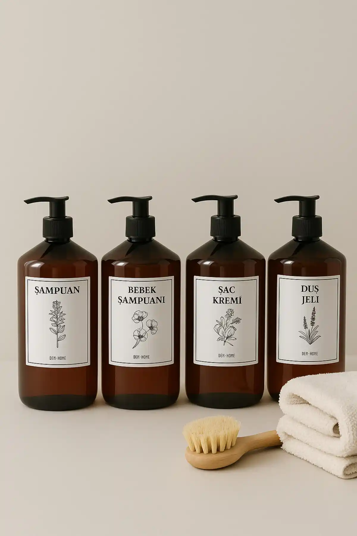 Dem Home Amber Cam Görünümlü Plastik Banyo Seti Pratik ve Estetik Tasarım ile Günlük Kullanım İçin