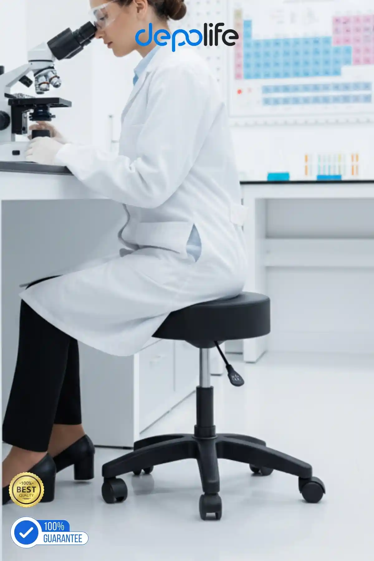 Depolife Döner Ofis Kasiyer Taburesi: Ergonomik, Dayanıklı ve Çok Yönlü Oturma Çözümü