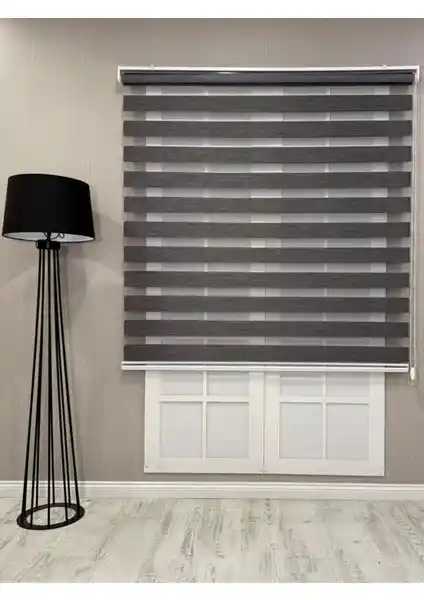 Donatti Bambu Zebra Stor Güneşlik Perde Füme Renk Modern ve Dayanıklı Tasarım