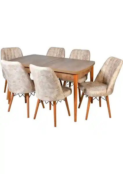 Efe Gold Kelebek Açılır 6 Kişilik Yemek Masası Modern ve Dayanıklı Tasarımıyla