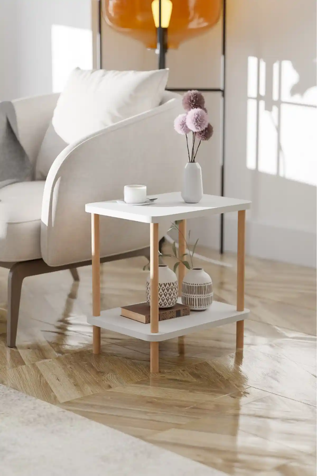 EGEMODÜLER 2 Raflı Yan Sehpa Modern Tasarımıyla Çok Amaçlı Kullanım Sunar