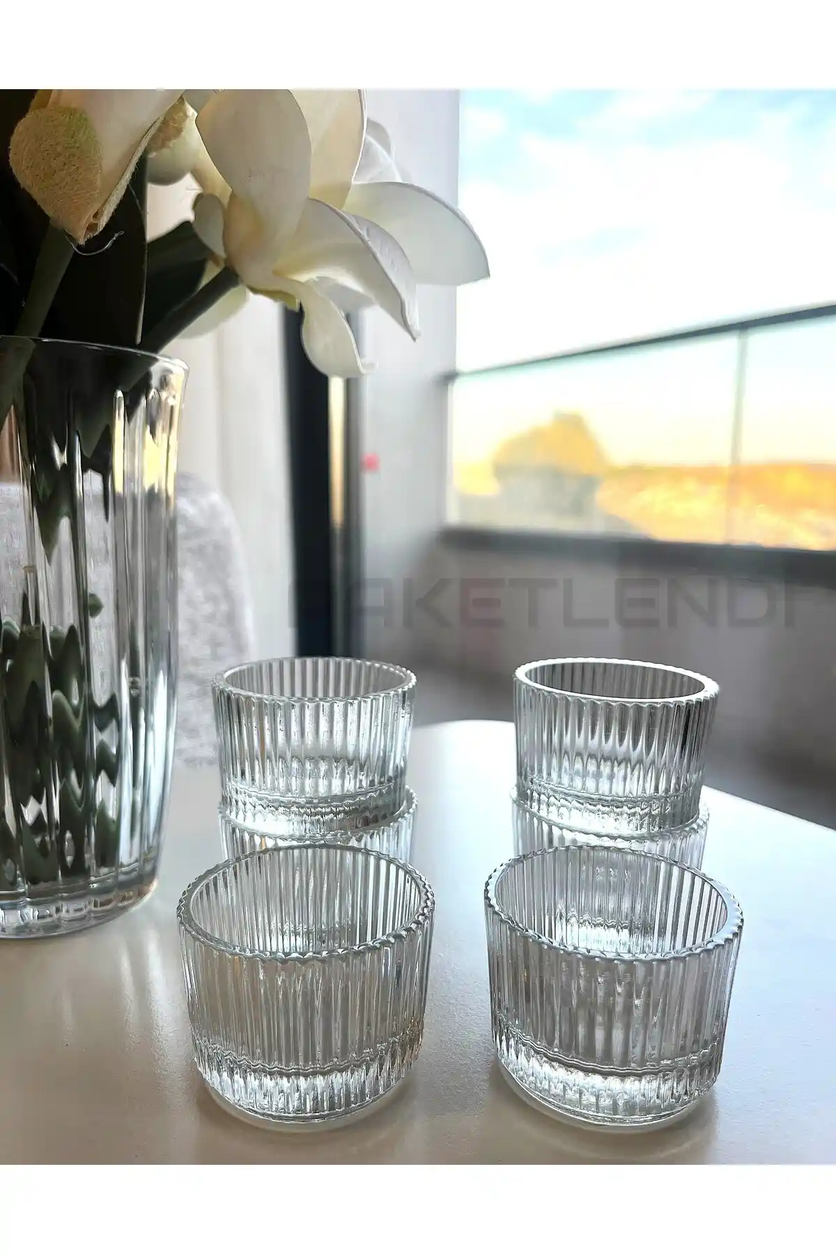 Elysia Origami 6'lı Cam Lokumluk Seti Şık ve Fonksiyonel Sunum Çözümü