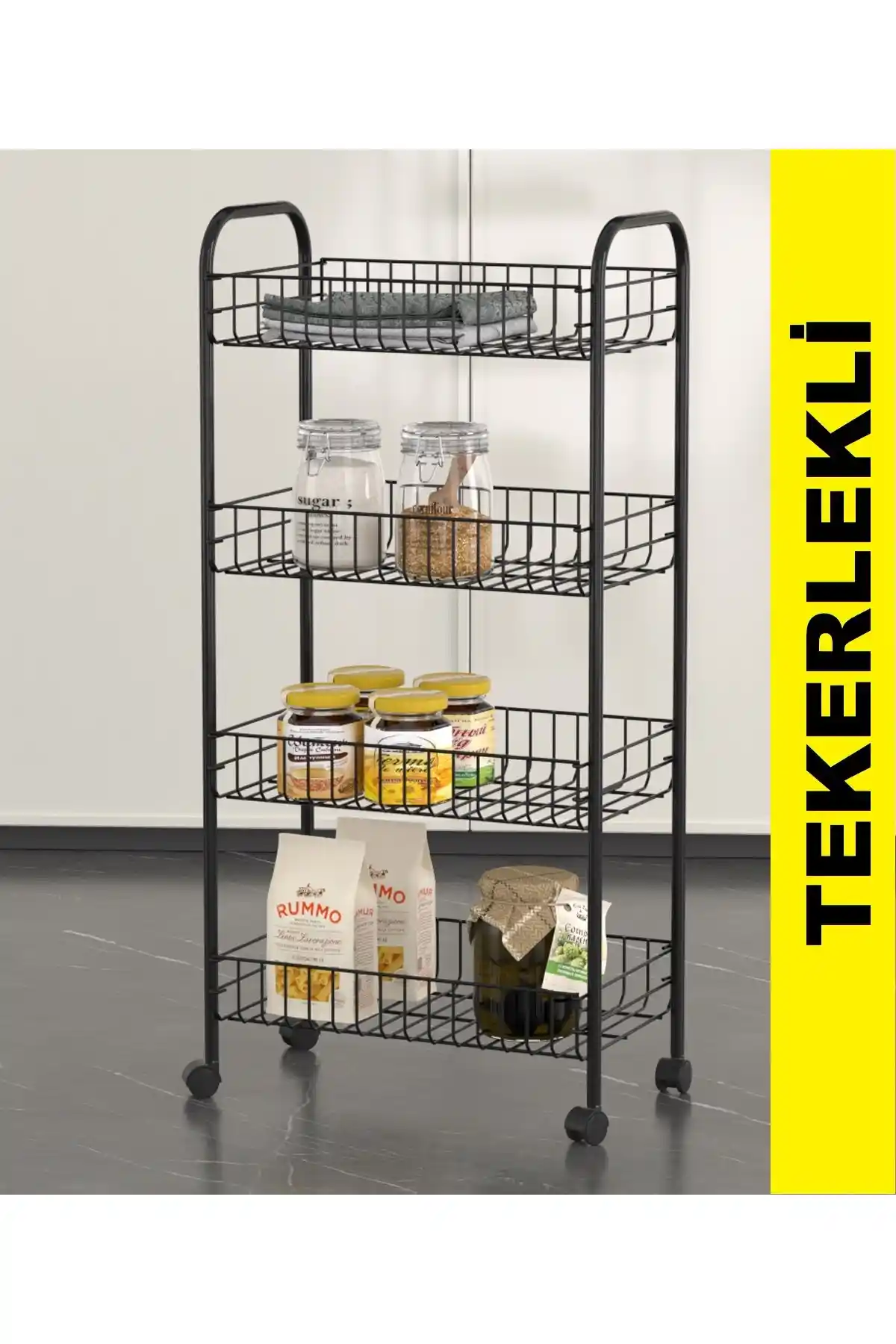 EVA Metal Tasarım Çok Amaçlı Sebze ve Meyve Sepeti Geniş ve Dayanıklı Mutfak Depolama Çözümü