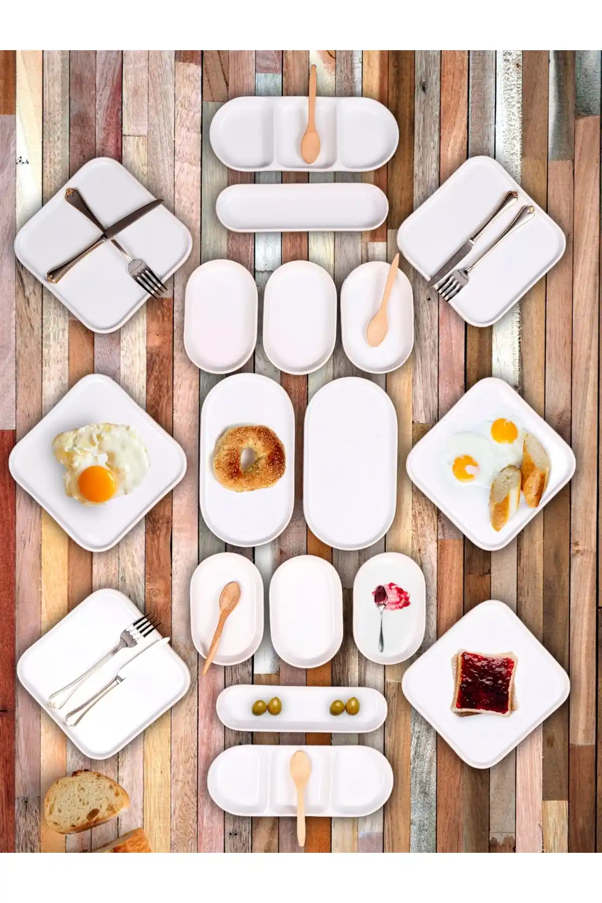 EvimSepette 18 Parça Meda Serisi Kahvaltı ve Yemek Takımı Modern ve Şık Tasarım