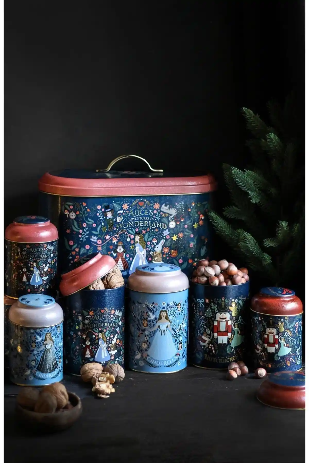 Evle Oval Ekmek Kutusu 7'li Set Tales Modern ve Dayanıklı Metal Mutfak Dekorasyonu