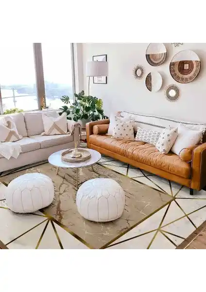 Faiend Dijital Baskılı Yıkanabilir Kaymaz Taban Dekoratif Salon Halısı