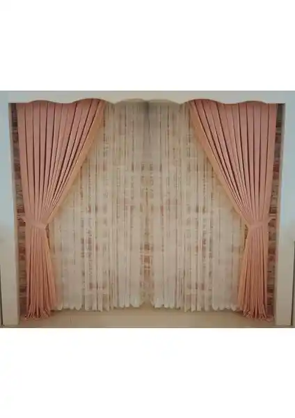 Figen Perde Açık Pudra Renk Fon Perde: Modern ve Dayanıklı Ev Dekorasyonu Seçeneği