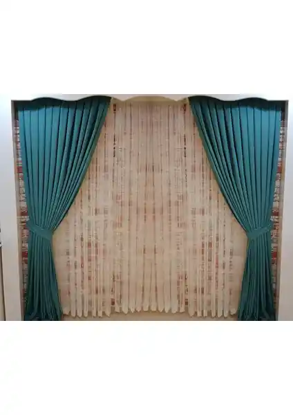 Figen Perde Çam Yeşili Renk Fon Perde: Estetik ve Dayanıklı Modern Ev Dekorasyonu Ürünü