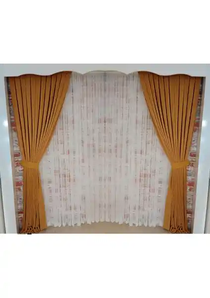 Figen Perde Koyu Hardal Renk Fon Perde: Şık ve Dayanıklı Modern Dekorasyon Seçeneği