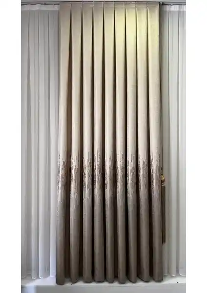 Fon Dünyası Pano Fon Perde Krem Cappuccino Tek Kanat Modern Ev Dekorasyonu