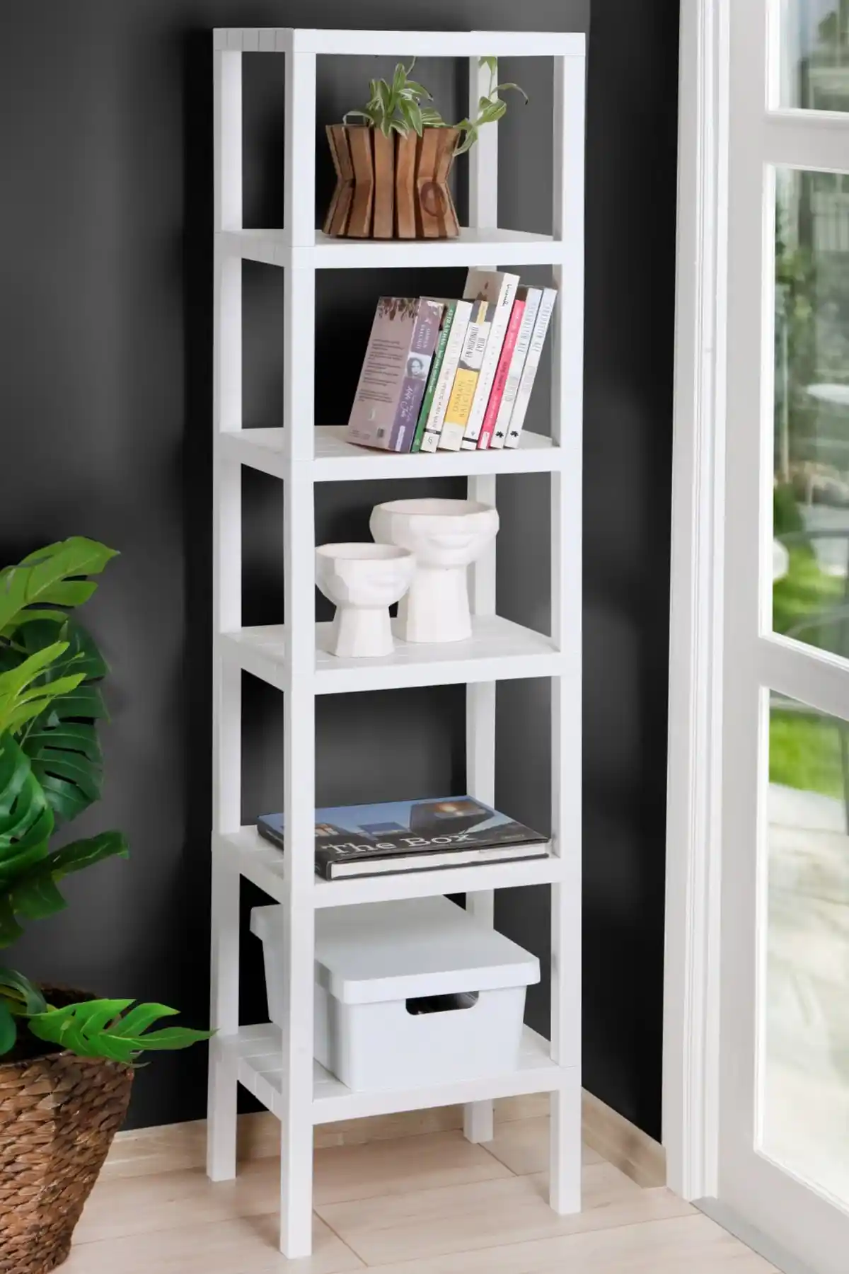 Frapan Home 6 Katlı Plastik Raf Ünitesi ile Modern ve Çok Yönlü Depolama Çözümü