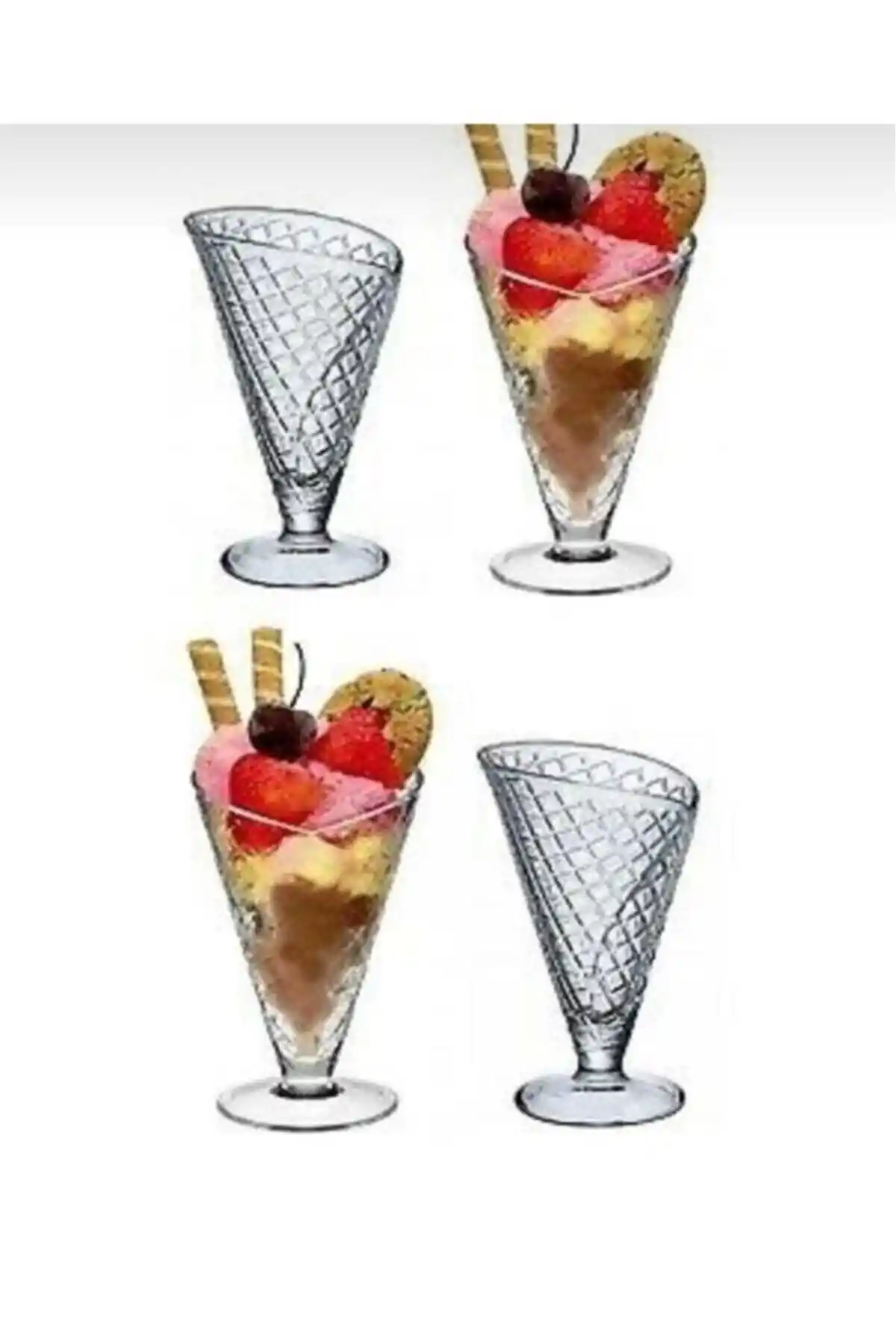 Genel Markalar STD 4’lü Alaska Cornetto Dondurma Kasesi Estetik ve Dayanıklı Tasarım