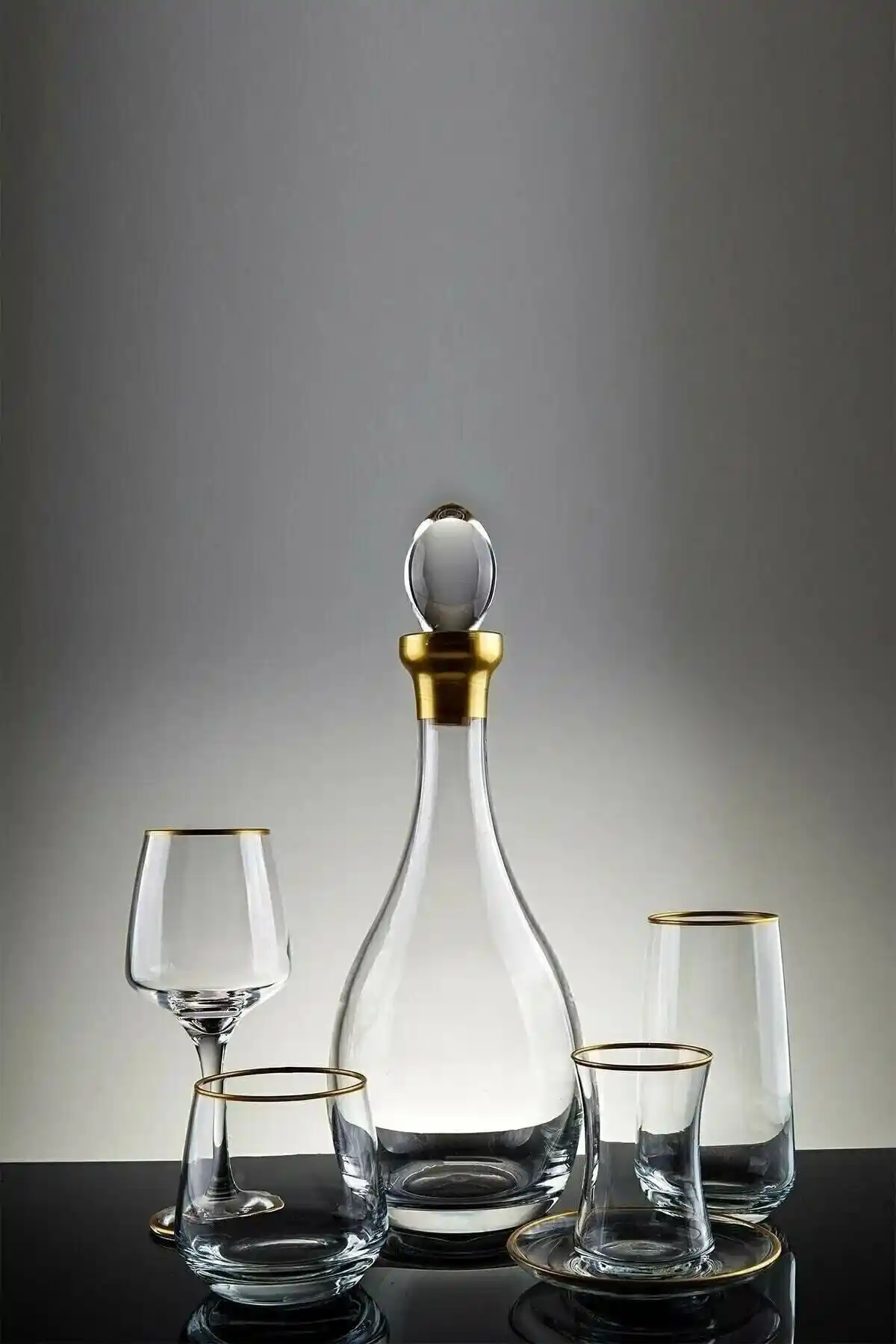 Genel Markalar Ucuzcuyuz 61 Parça 12 Kişilik Altın Yaldızlı Su Takımı Çeyiz Seti