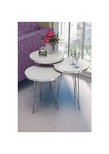 Gold Falez Zigon Sehpa Seti Modern Tasarım ve Dayanıklılık Sunar