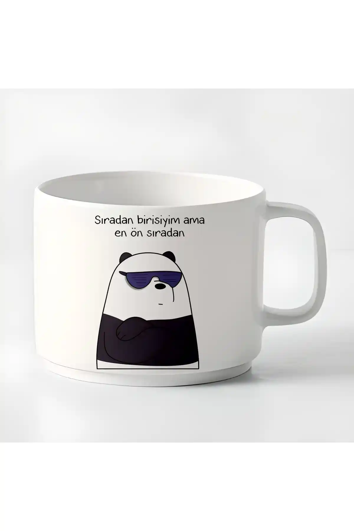 GünayStore Panda Motto Küçük Kahve Fincanı ve Espresso Kupası 8x5 cm dayanıklı seramik tasarım