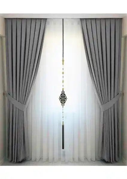 İ.D İpek Dokuma Açık Gri Pileli Kadifemsi Fon Perde Modern ve Şık Tasarımıyla Dekorasyonunuza Zarif Dokunuş