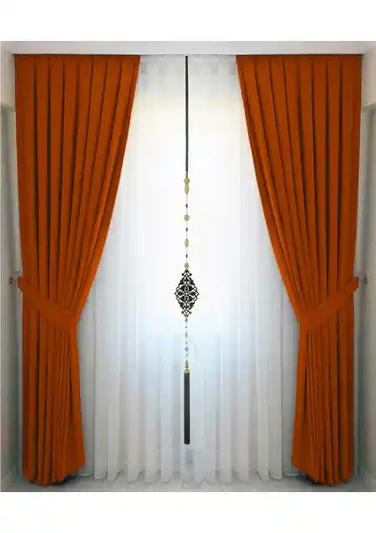 İ.D İpek Dokuma Kiremit Pileli Kadifemsi Fon Perde: Şık ve Fonksiyonel İç Mekan Dekorasyonu Ürünü