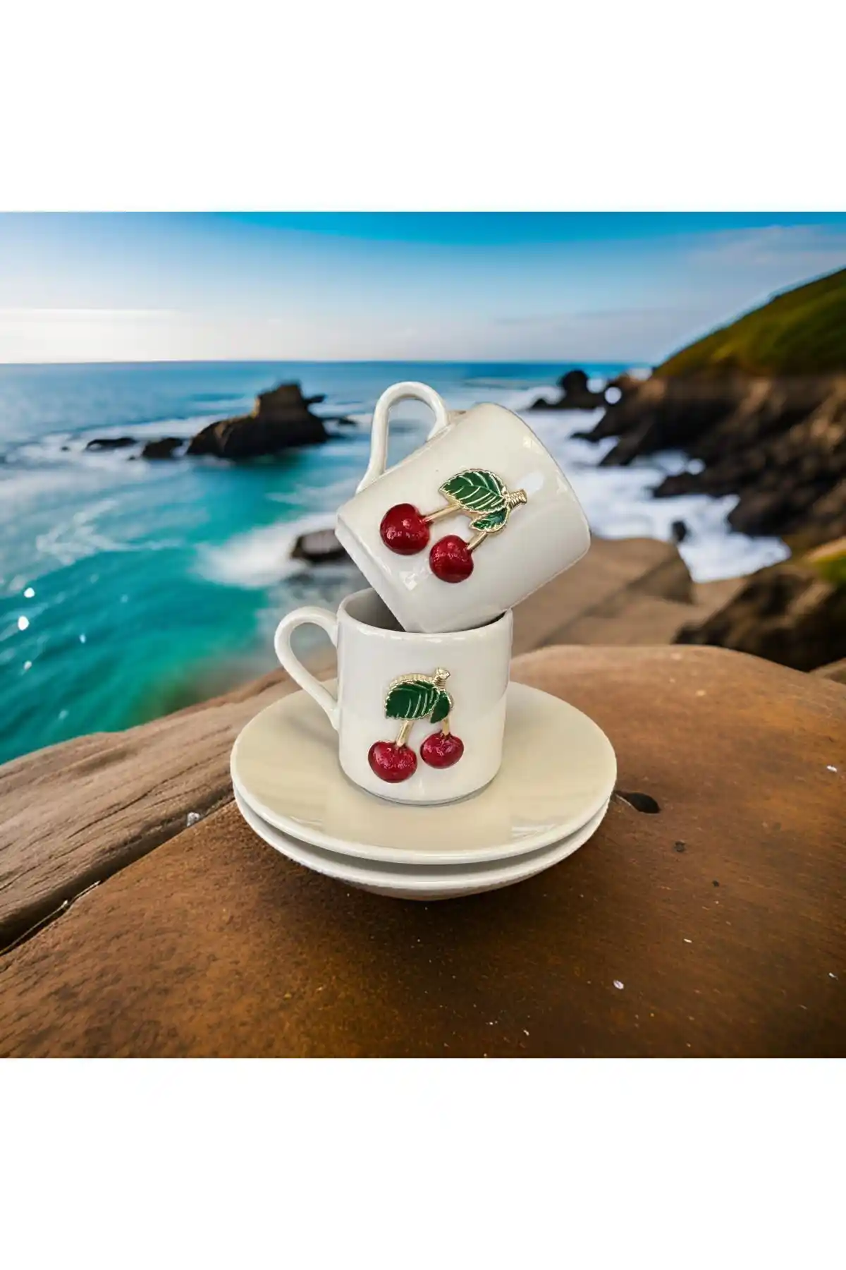 İlbay Çini Takı 2 Kişilik Porselen Kahve Fincanı Seti Geleneksel ve Modern Tasarım