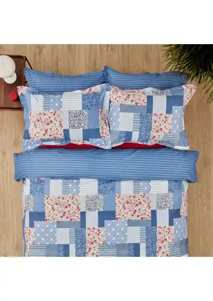 Karaca Home Young Patch Çift Kişilik Kırmızı Pamuk Nevresim Takımı 200x220 cm