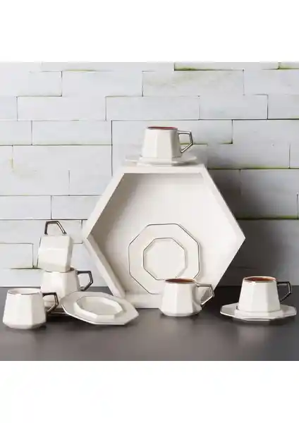 Karaca Zeher 6 Kişilik Kahve Fincanı Takımı Estetik ve Dayanıklı Porselen Seti
