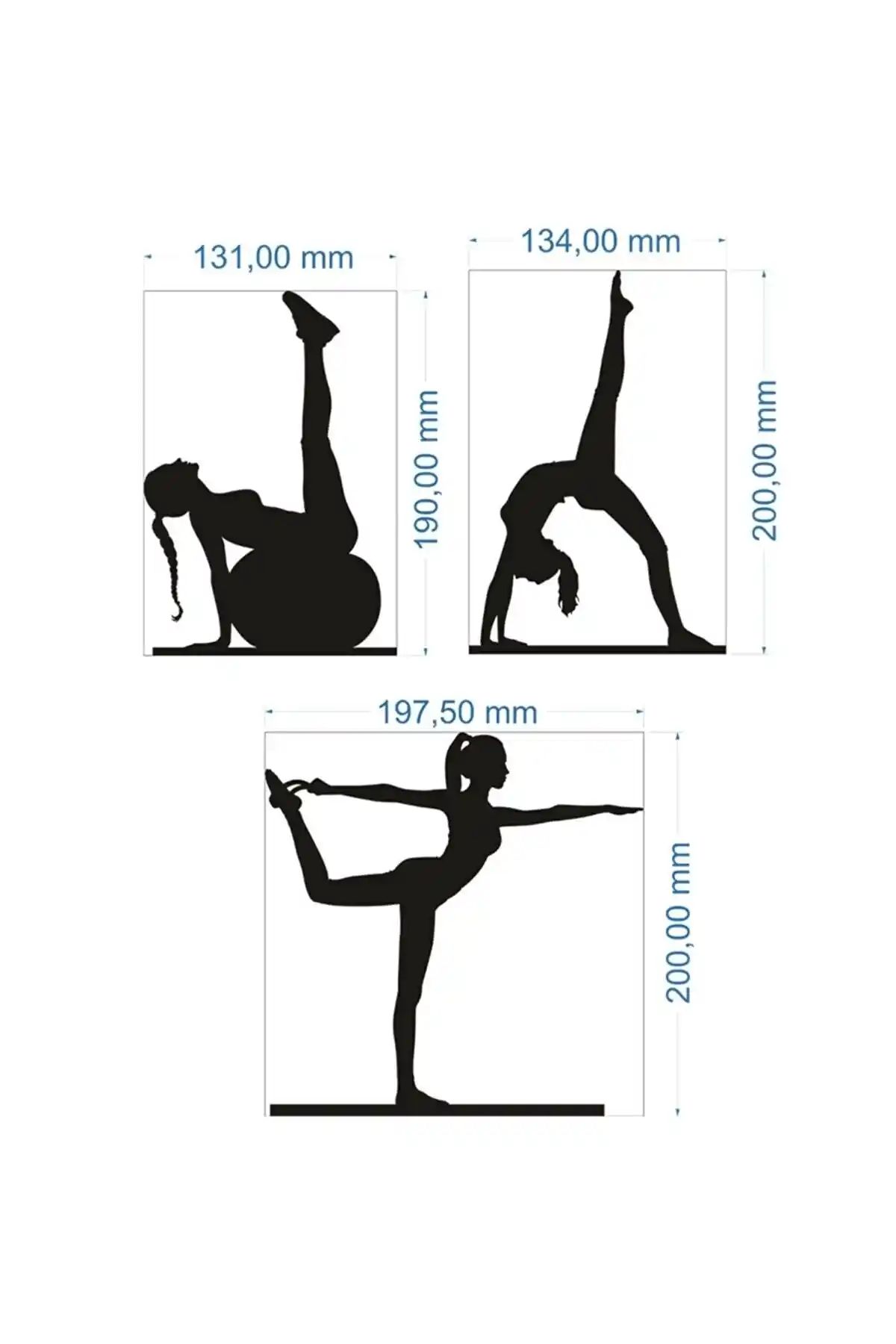 Karalazerkesim Üçlü Pilates Seti Dekor Tablo Modern ve Şık Duvar Dekorasyonu Ürünü