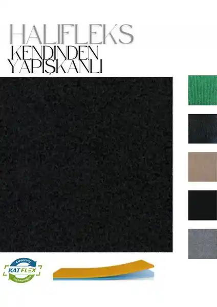 Katflex Halıflex Kendinden Yapışkanlı Antrasit Halıfleks: Modern ve Dayanıklı İç Mekan Zemin Kaplama Çözümü