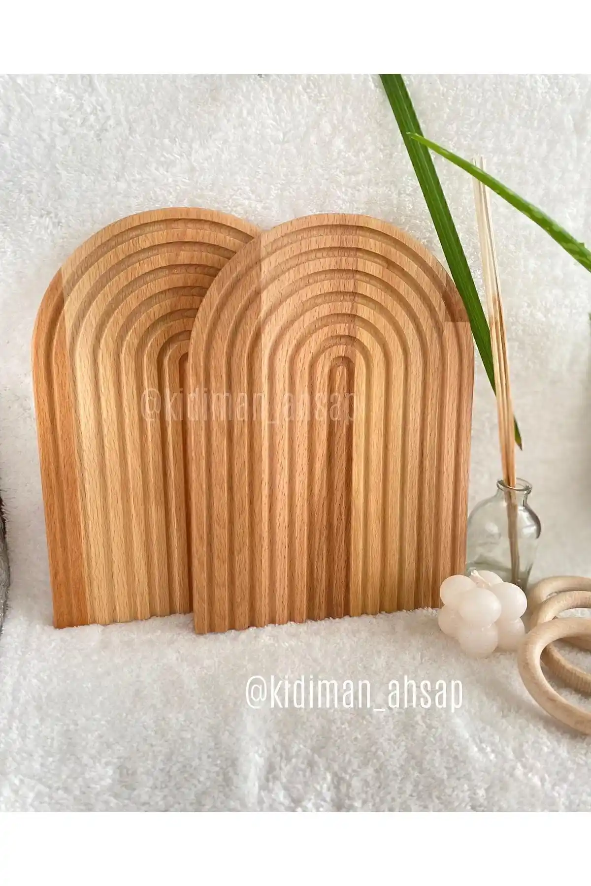 Kıdıman Ahşap Oymalı Gökkuşağı Dekoratif Tepsi Estetik ve İşlevsel Kullanım İmkanı