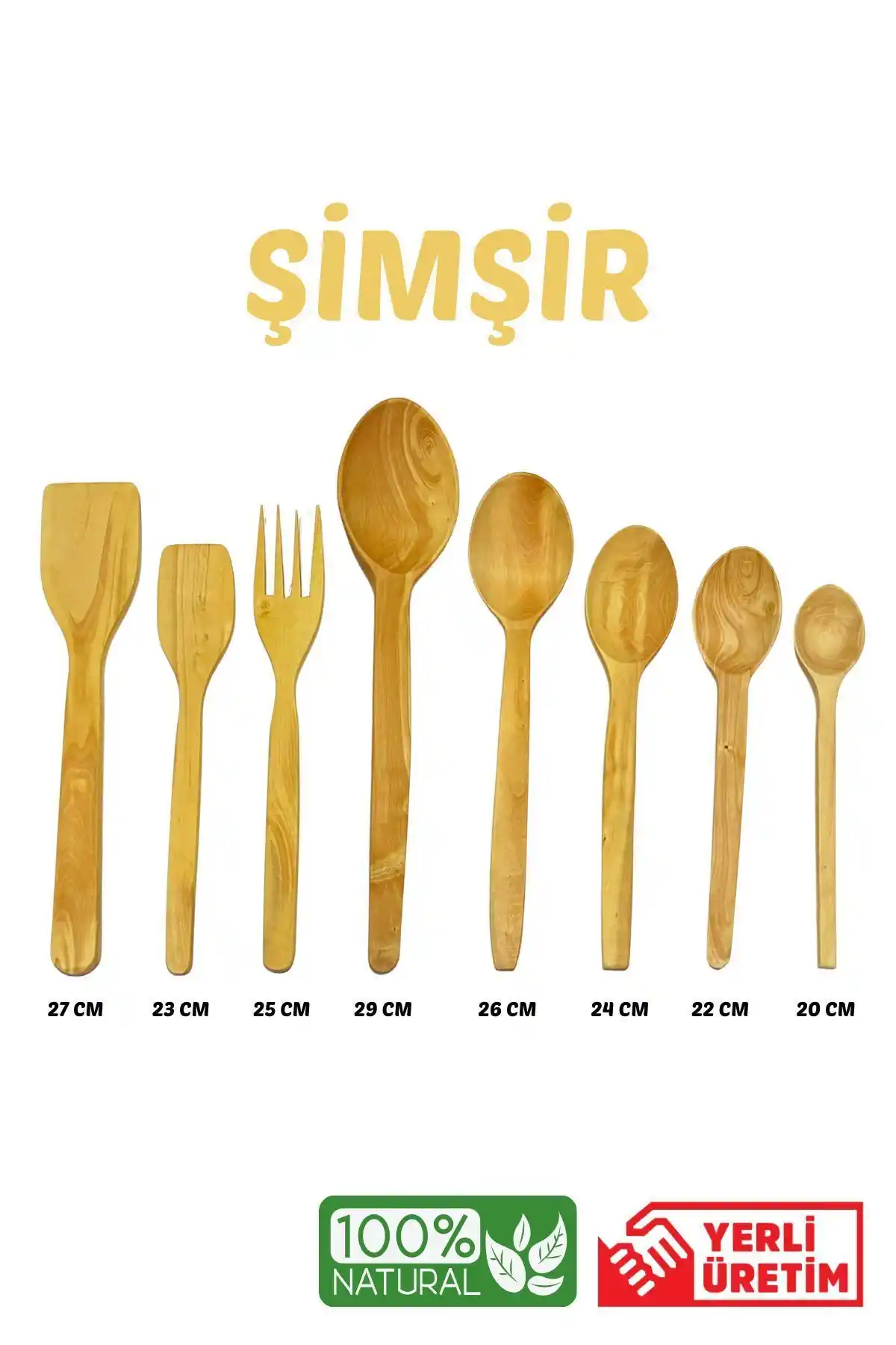 Kitchen Mania Şimşir Kaşık Servis Gereçleri Seti Doğal ve Dayanıklı Mutfak Araçları