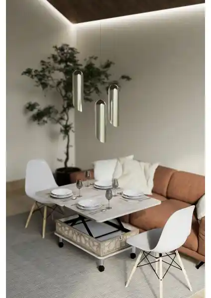 Kolexonline Lisa Tekerli Ahşap Orta Sehpa: Modern ve Çok Fonksiyonlu Mobilya Çözümü